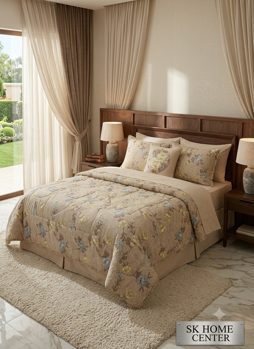 Floral 6-Piece Cotton Comforter Set | King Size Bedding Set