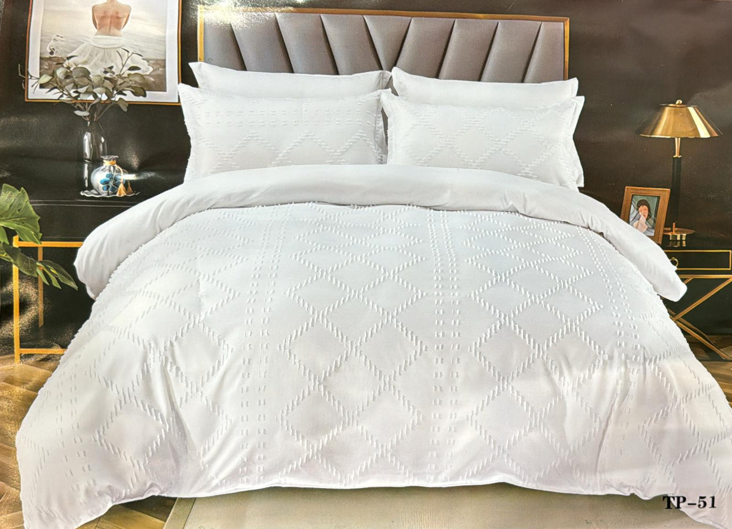 6-Piece Embroidered Duvet Cover Set – King Size | 100% Cotton