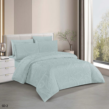 6-Piece Embroidered Duvet Cover Set – King Size | 100% Cotton