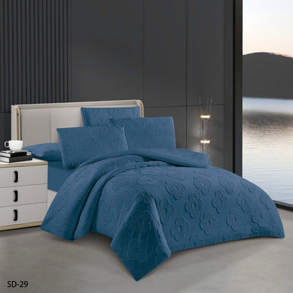 6-Piece Embroidered Duvet Cover Set – King Size | 100% Cotton