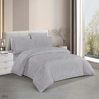 6-Piece Embroidered Duvet Cover Set – King Size | 100% Cotton