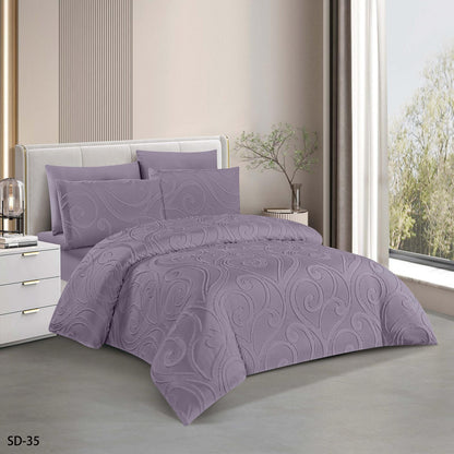 6-Piece Embroidered Duvet Cover Set – King Size | 100% Cotton