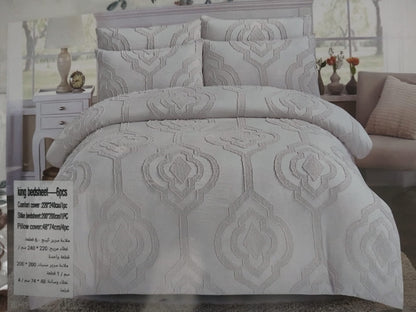 6-Piece Embroidered Duvet Cover Set – King Size | 100% Cotton