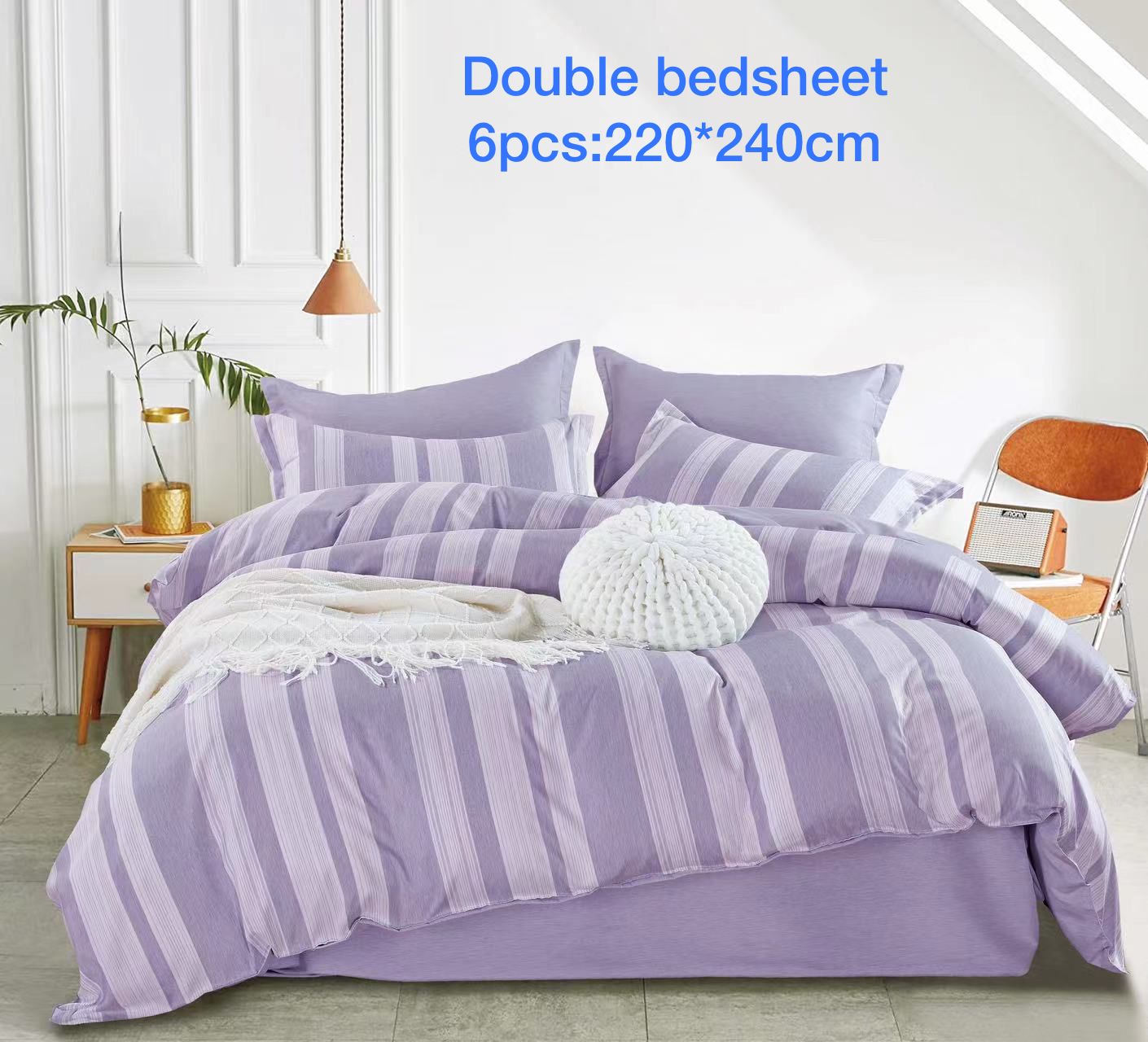 6-Piece Embroidered Duvet Cover Set – King Size | 100% Cotton