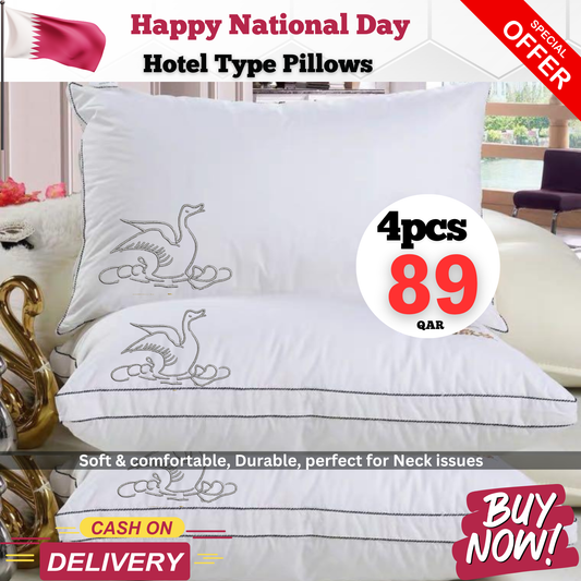 وسائد فندقية مطرزة بنقشة البط