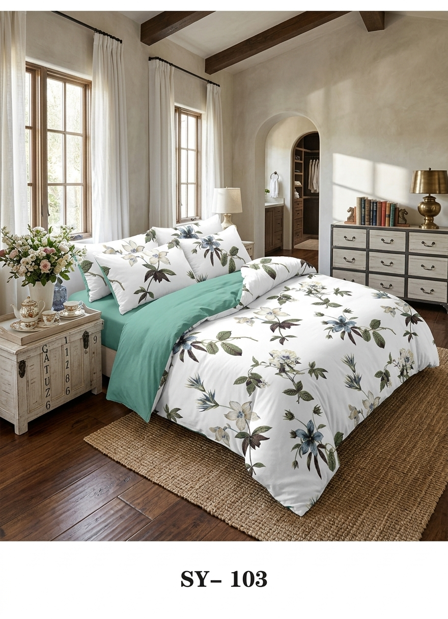 Floral King size comforter 6Pcs set - 220 x 240cm