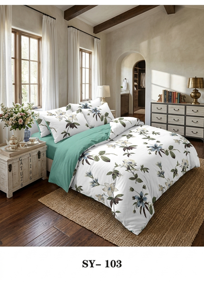 Floral King size comforter 6Pcs set - 220 x 240cm