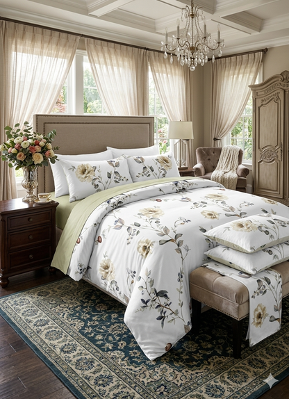 Floral King size comforter 6Pcs set - 220 x 240cm