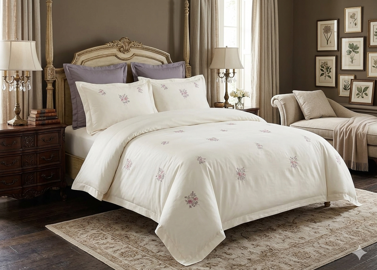 Embroidery Premium King Size Duvet Cover Set (6-Piece) - SK HOME CENTER