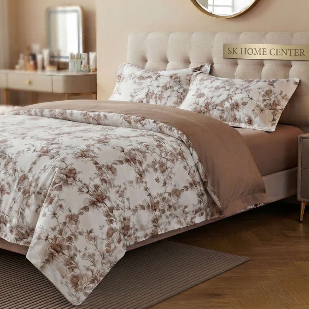 Premium Quality Single Comforter 4pcs Set- Cotton Fabric