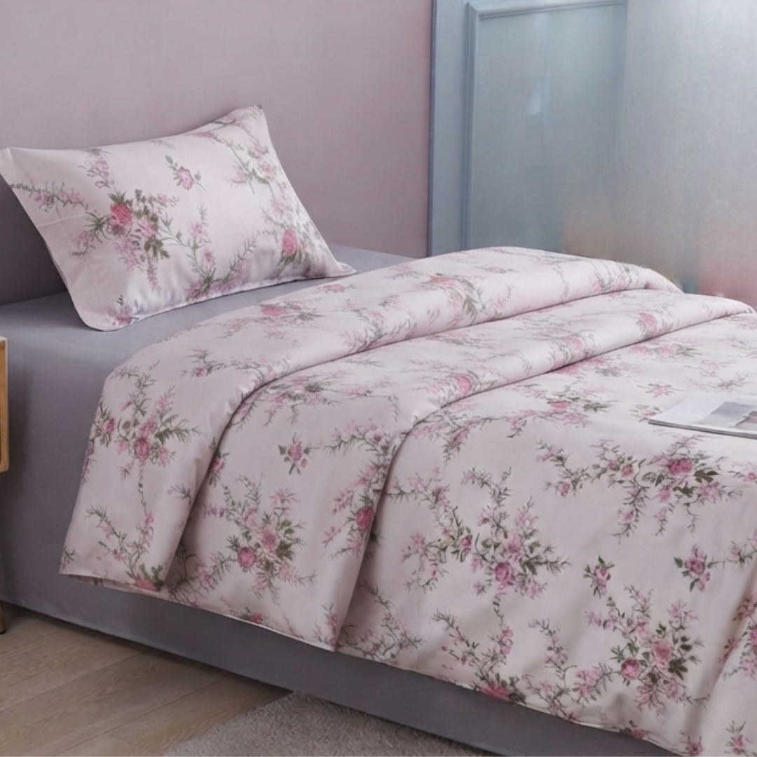 Premium Quality Single Comforter 4pcs Set- Cotton Fabric