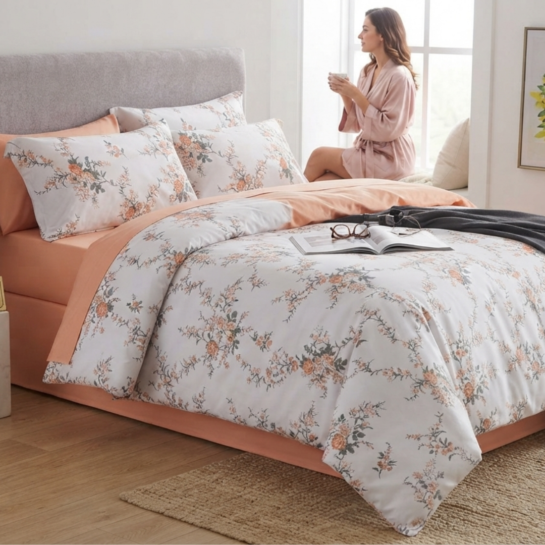 Premium Quality Single Comforter 4pcs Set- Cotton Fabric