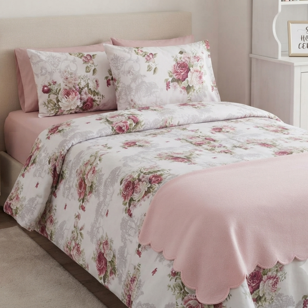 Premium Quality Single Comforter 4pcs Set- Cotton Fabric
