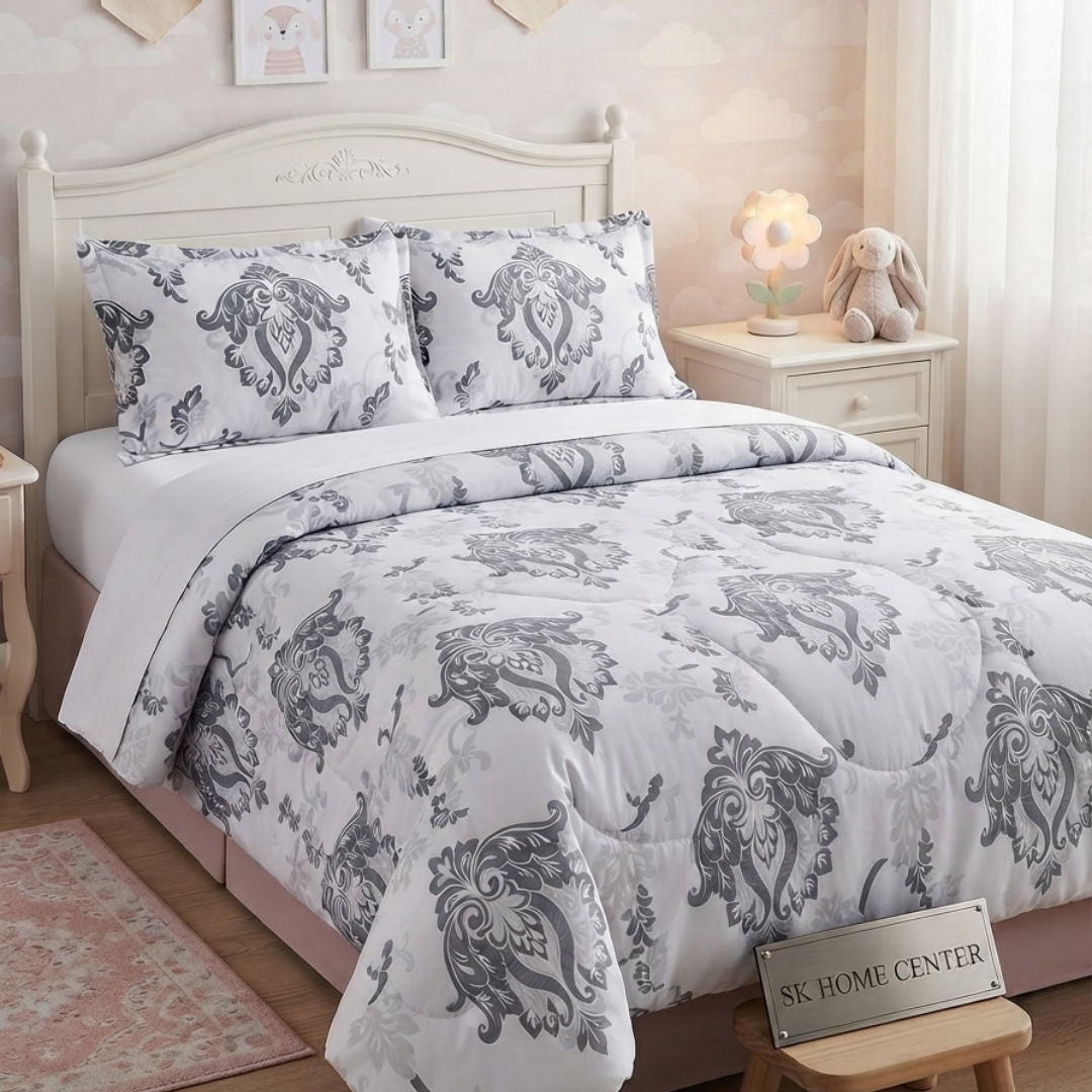 Premium Quality Single Comforter 4pcs Set- Cotton Fabric