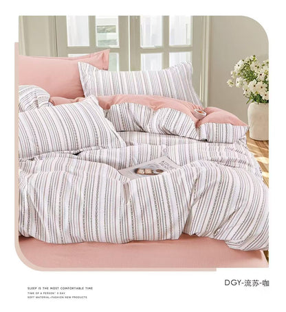 Premium 4-Piece Floral Duvet Cover Set - Single Size (160x220cm)