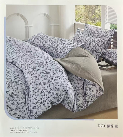 Premium 4-Piece Floral Duvet Cover Set - Single Size (160x220cm)