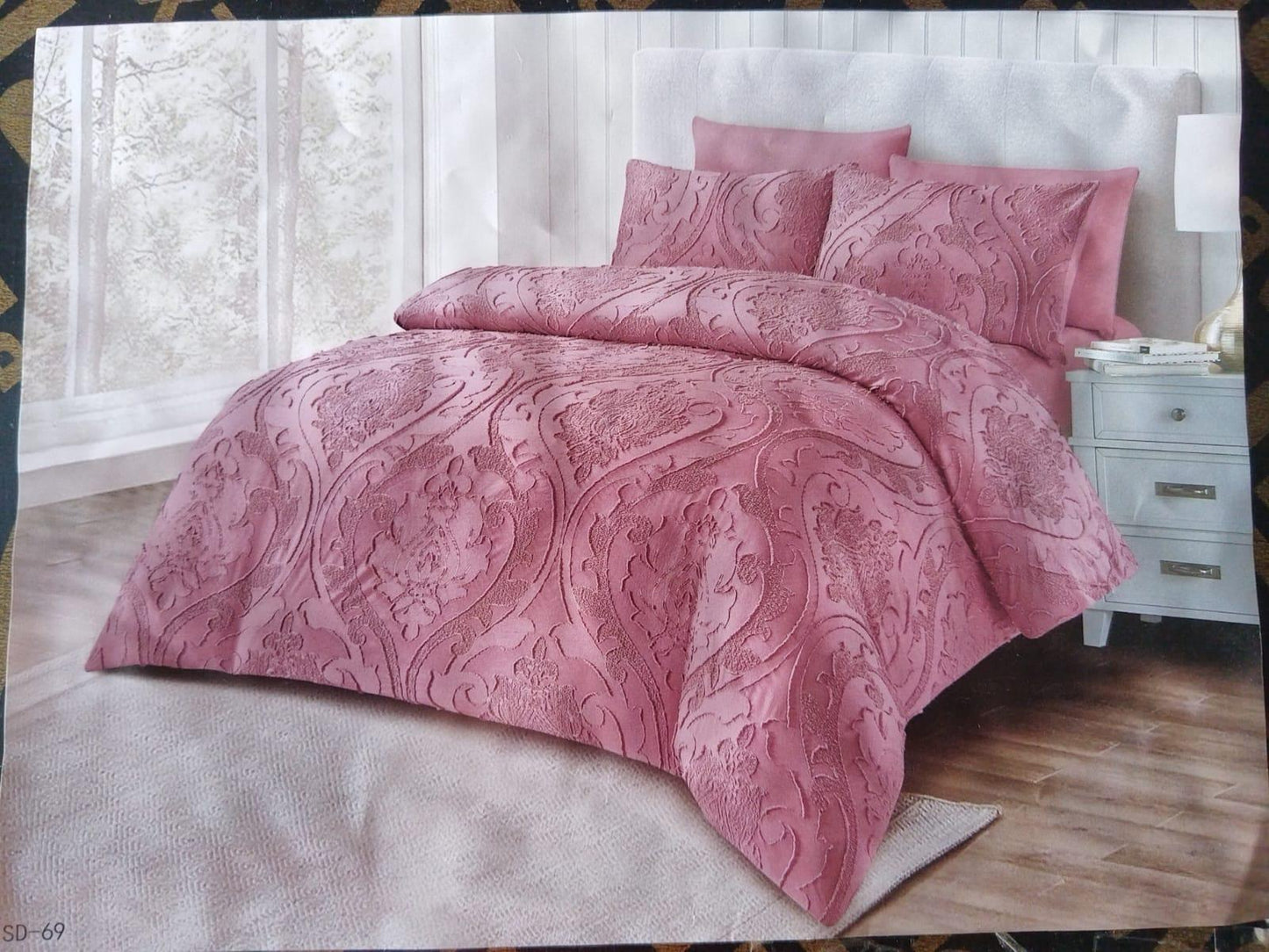 Solid color comforter 4Pcs set- QUEEN SIZE