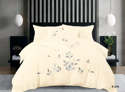 King Size - Premium Cotton Embroidered 6-Piece Duvet cover Set