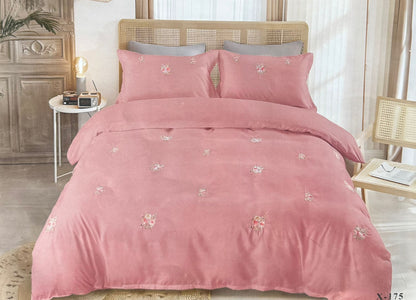 King Size - Premium Cotton Embroidered 6-Piece Duvet cover Set