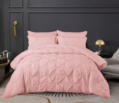 6-Piece Solid Cotton Pintuck Comforter Set - King Size