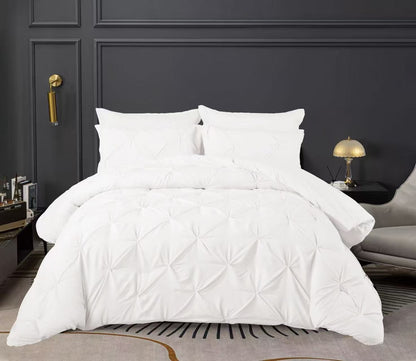 6-Piece Solid Cotton Pintuck Comforter Set - King Size