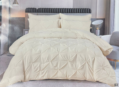 6-Piece Solid Cotton Pintuck Comforter Set - King Size