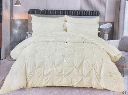 6-Piece Solid Cotton Pintuck Comforter Set - King Size