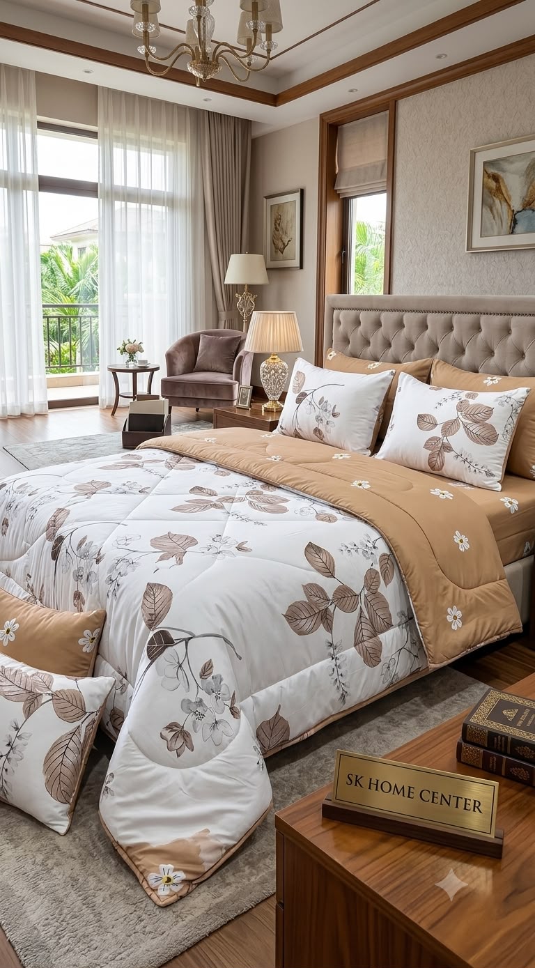Floral 6-Piece Cotton Comforter Set | King Size Bedding Set