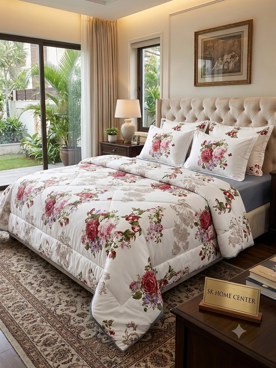 Floral 6-Piece Cotton Comforter Set | King Size Bedding Set