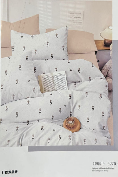 طقم مفرش سرير خفيف الوزن 4 قطع للصيف - مقاس 120 × 220 سم فردي وتوين