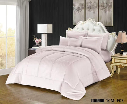 مفرش سرير خفيف الوزن لموسم الصيف - طقم لحاف مكيف 6 قطع - مقاس كينغ 220×240 سم