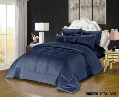 مفرش سرير خفيف الوزن لموسم الصيف - طقم لحاف مكيف 6 قطع - مقاس كينغ 220×240 سم