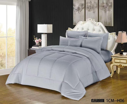 مفرش سرير خفيف الوزن لموسم الصيف - طقم لحاف مكيف 6 قطع - مقاس كينغ 220×240 سم