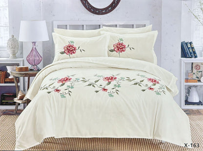 طقم غطاء لحاف مطرز - مقاس كينج (طقم من 6 قطع)