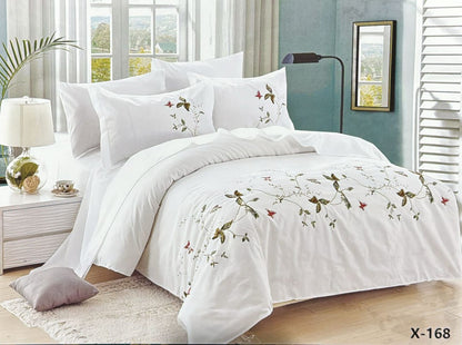 طقم غطاء لحاف مطرز - مقاس كينج (طقم من 6 قطع)