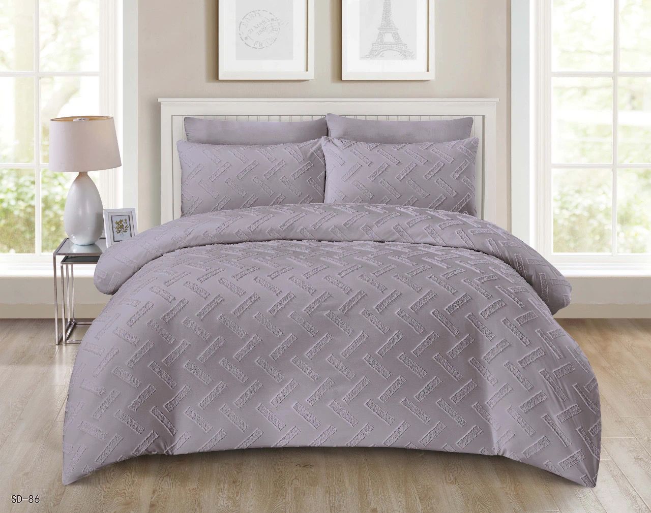 طقم غطاء لحاف مطرز مكون من 6 قطع - مقاس كينج | قطن 100%