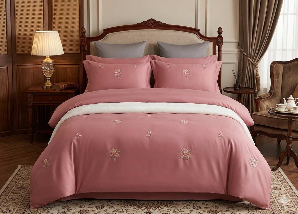 Embroidery Premium King Size Duvet Cover Set (6-Piece) - SK HOME CENTER