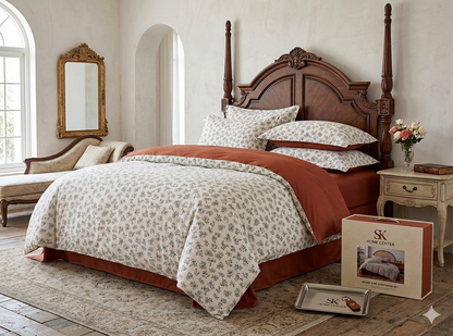 طقم لحاف فاخر بحجم سوبر كينج مكون من 6 قطع - قماش قطني | 240×260 سم (تخفيضات)