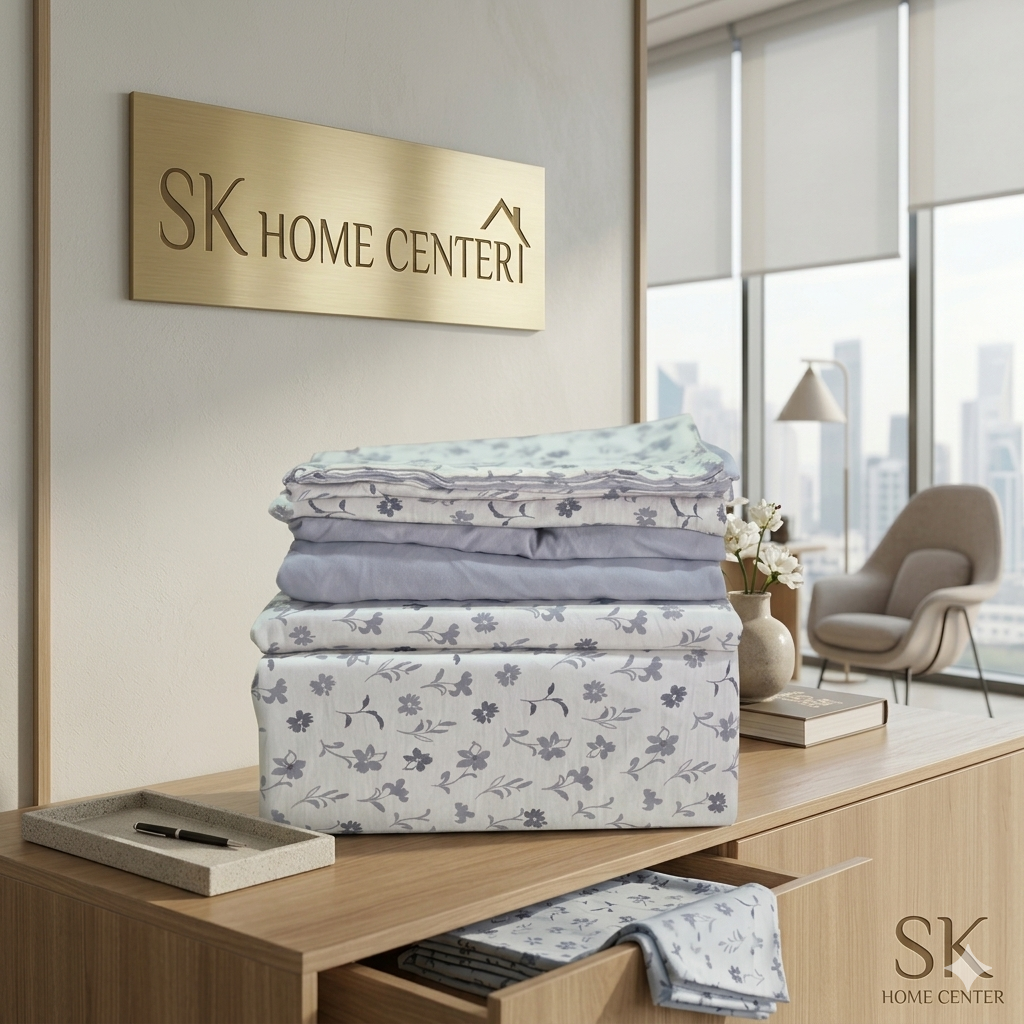 Premium Quality 100% cotton Fabric 6-Piece Floral Print Duvet cover Set- King Size bedding set